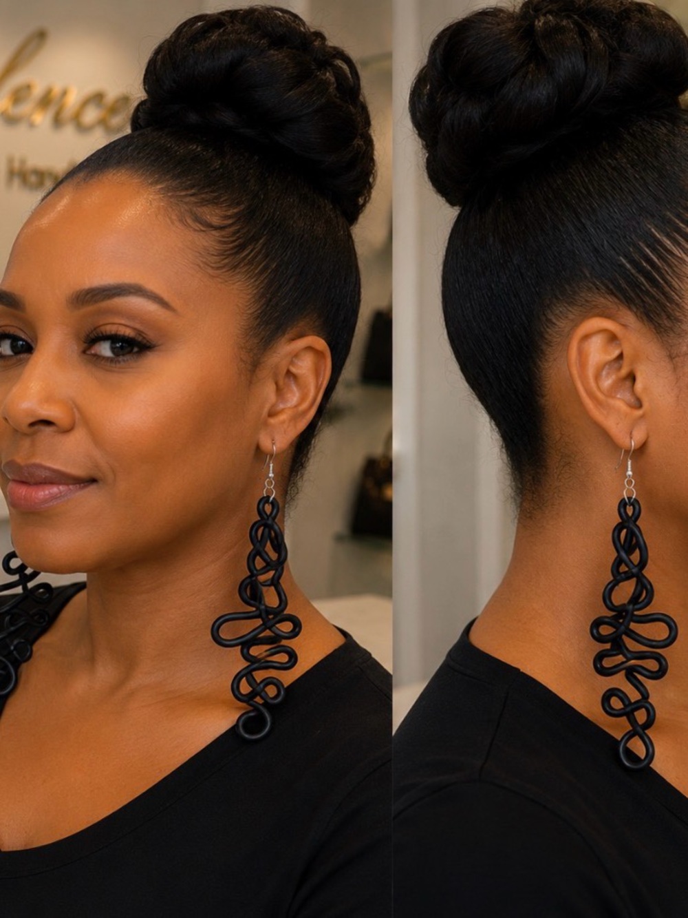 Black “ Road of Life” Wired Earrings